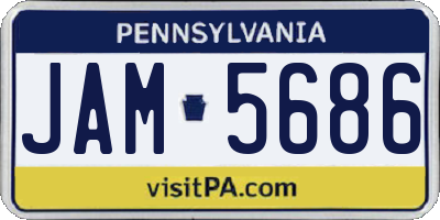 PA license plate JAM5686