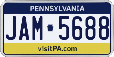 PA license plate JAM5688