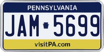 PA license plate JAM5699