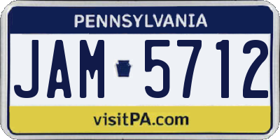 PA license plate JAM5712