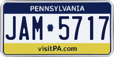 PA license plate JAM5717