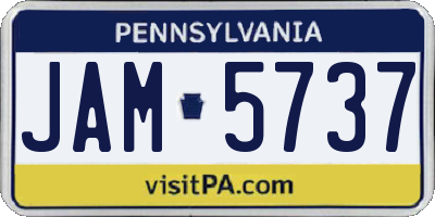 PA license plate JAM5737