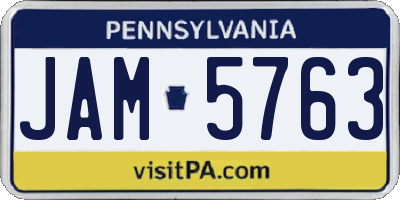 PA license plate JAM5763