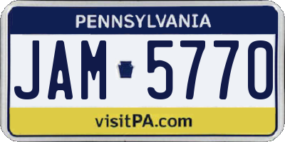 PA license plate JAM5770