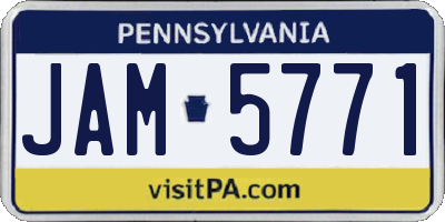 PA license plate JAM5771