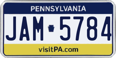 PA license plate JAM5784