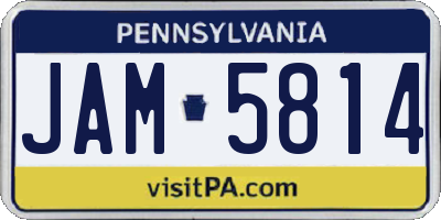 PA license plate JAM5814