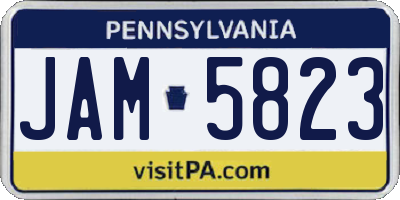 PA license plate JAM5823