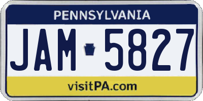 PA license plate JAM5827