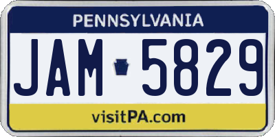 PA license plate JAM5829