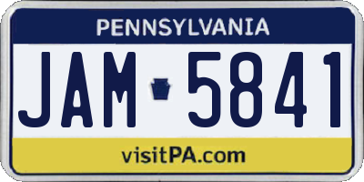 PA license plate JAM5841