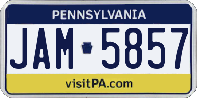 PA license plate JAM5857