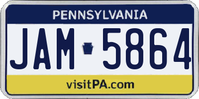 PA license plate JAM5864