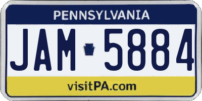 PA license plate JAM5884