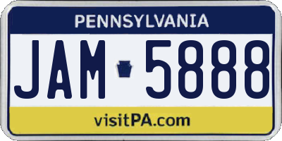 PA license plate JAM5888