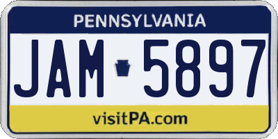 PA license plate JAM5897