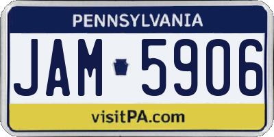 PA license plate JAM5906