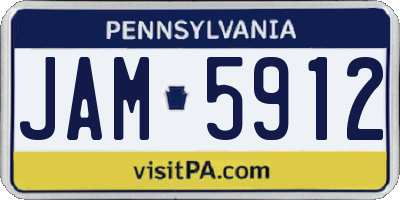 PA license plate JAM5912
