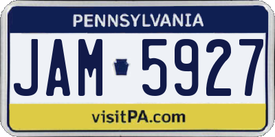 PA license plate JAM5927