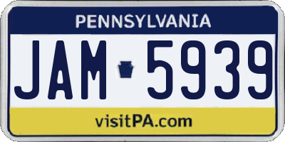 PA license plate JAM5939