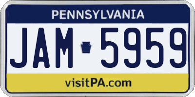 PA license plate JAM5959