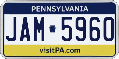 PA license plate JAM5960