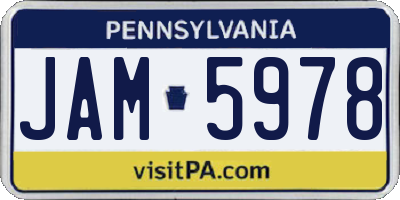 PA license plate JAM5978