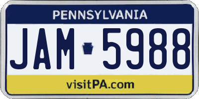 PA license plate JAM5988