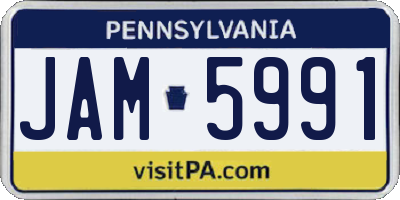 PA license plate JAM5991