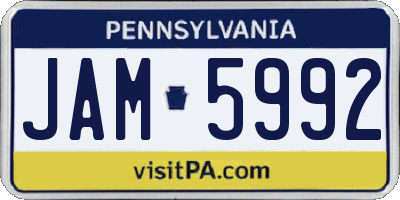 PA license plate JAM5992