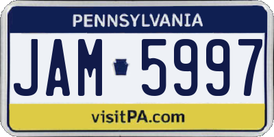 PA license plate JAM5997