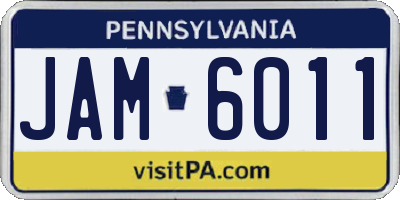 PA license plate JAM6011