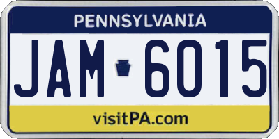 PA license plate JAM6015