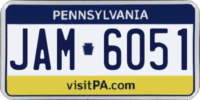 PA license plate JAM6051