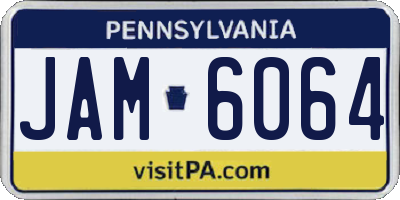 PA license plate JAM6064