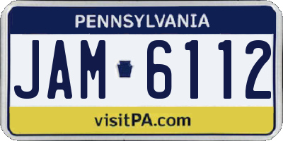 PA license plate JAM6112