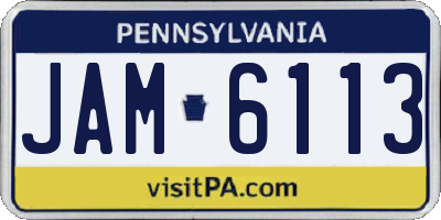 PA license plate JAM6113
