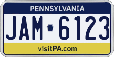PA license plate JAM6123