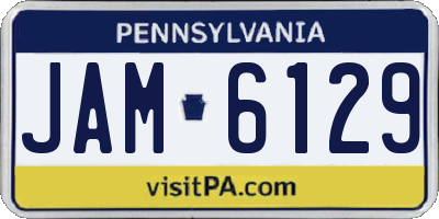 PA license plate JAM6129