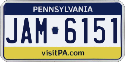 PA license plate JAM6151