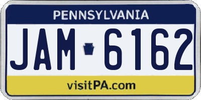PA license plate JAM6162