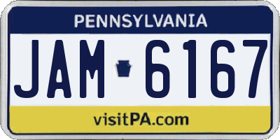 PA license plate JAM6167