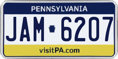 PA license plate JAM6207