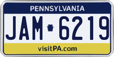 PA license plate JAM6219