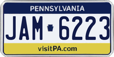PA license plate JAM6223