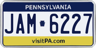 PA license plate JAM6227