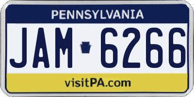 PA license plate JAM6266