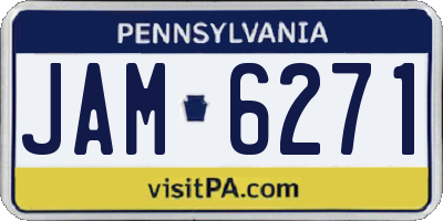 PA license plate JAM6271