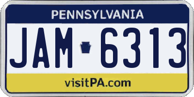PA license plate JAM6313