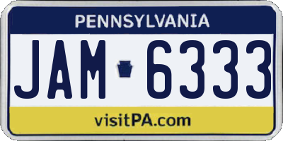 PA license plate JAM6333